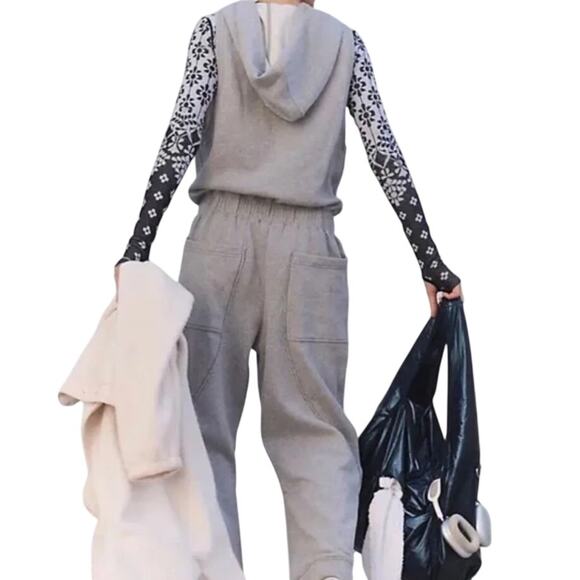 Free People Movement Heather Gray Jumpsuit with Hood Small NWT - Picture 2 of 12